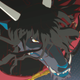 A close up of the beast character.
